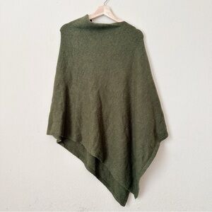 Look Cashmere & Wool Blend Olive Green Poncho